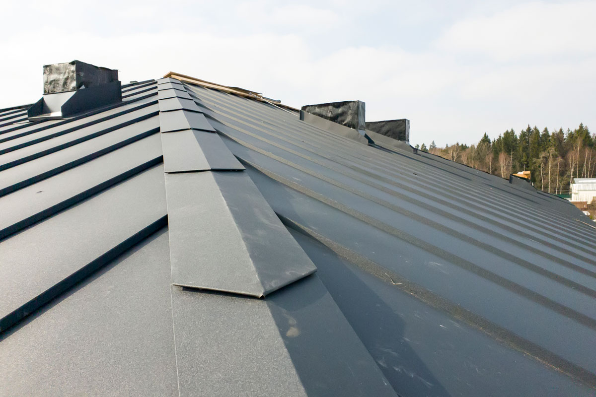Gray zinc roofing