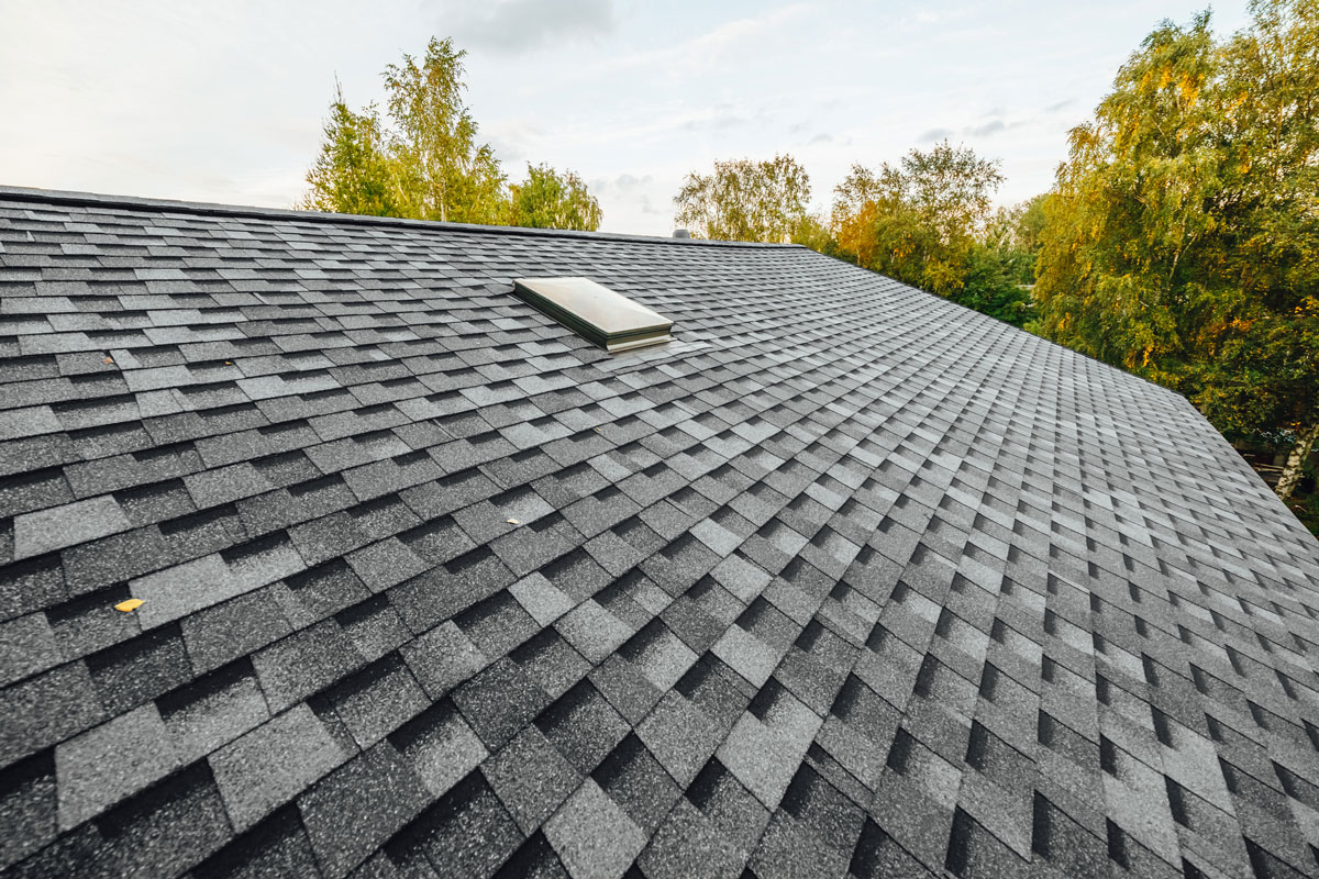 Shingle roofing of a two story house