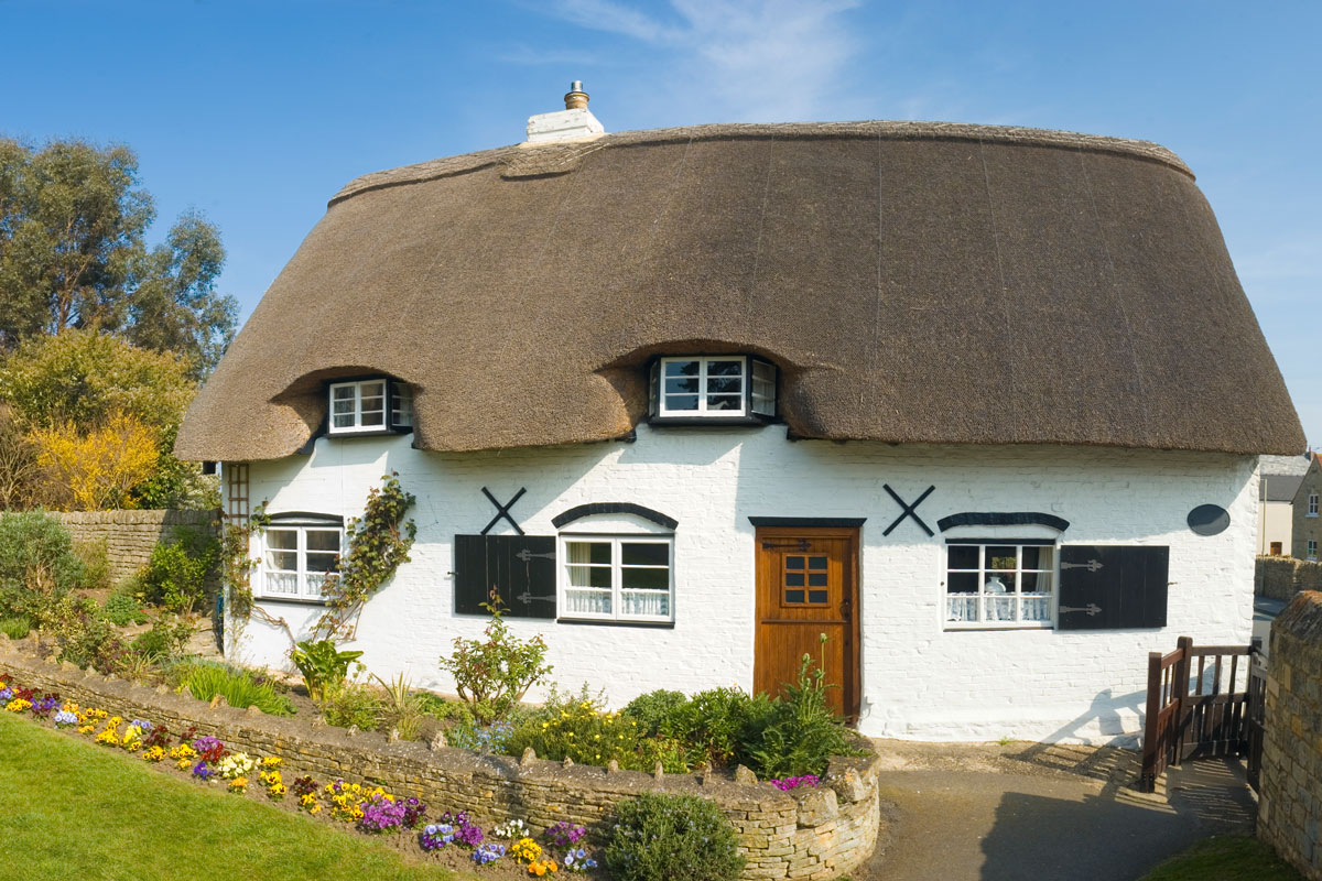 Thatched roof of a small cottage rest house