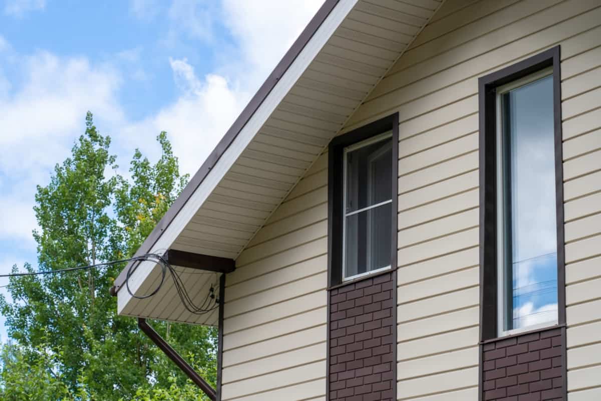 Single gable close-up with white soffit, fascia,