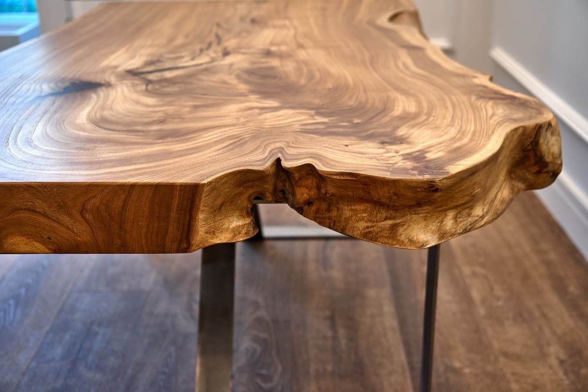 Elm wood - Live edge elm slab coffee table.