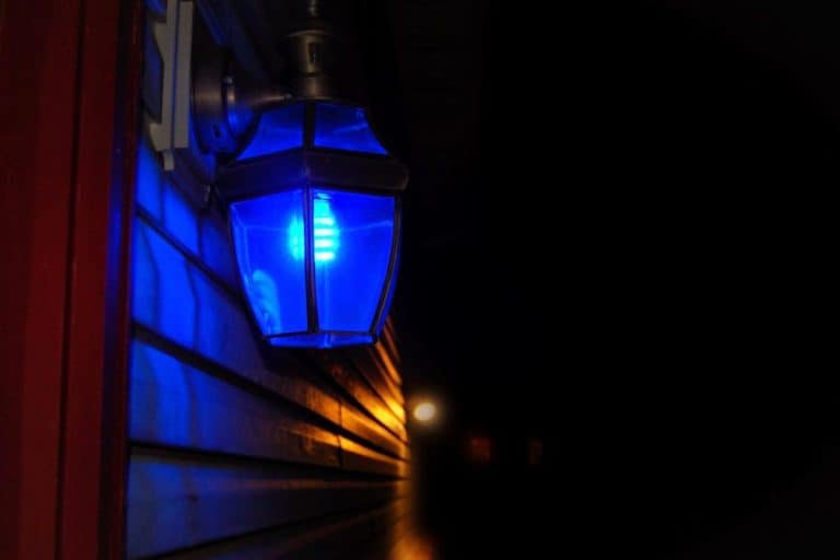 Rustic lantern is shining over the veranda, alpine hut. - Do Porch Lights Attract Animals?