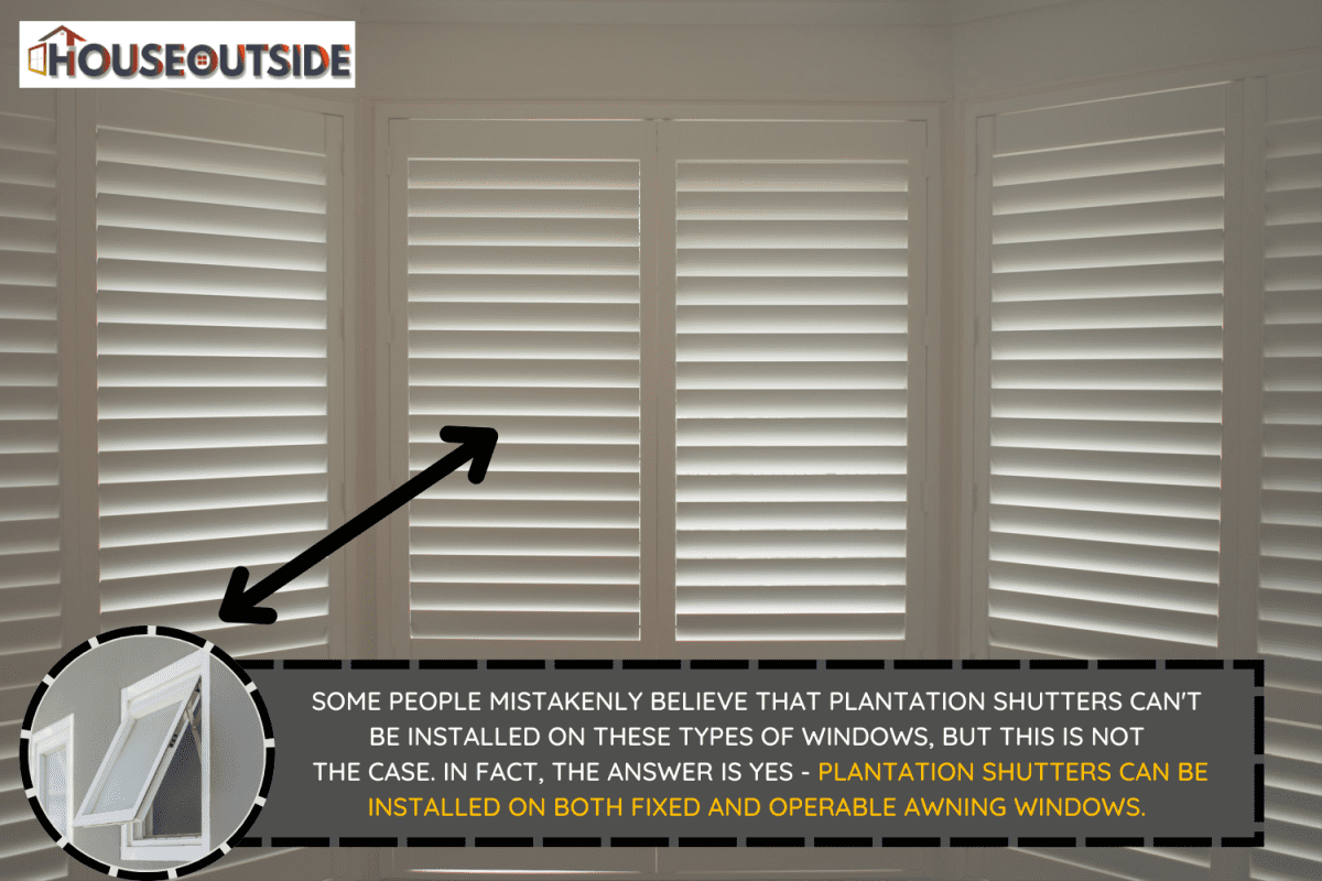 Luxury white indoor plantation shutters - Can Plantation Shutters Be Installed On Awning Windows