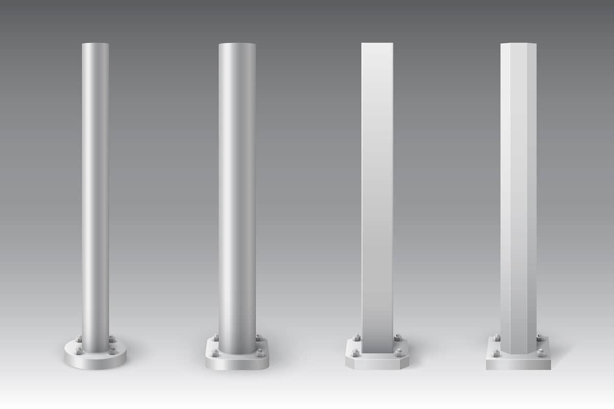 Set of metal poles.
