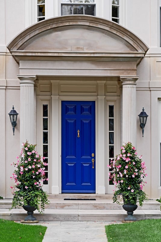 Front door with portico
